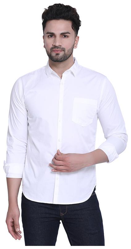 

CROSSCREEK Men White Solid Slim Fit Casual Shirt