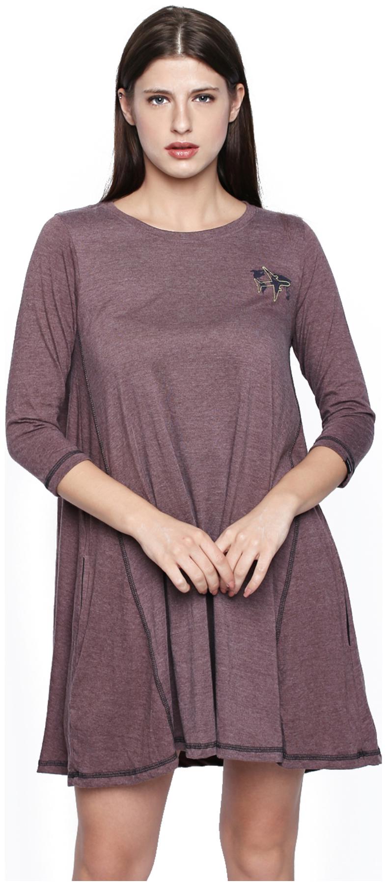 

Cult Fiction Purple Solid Flared dress