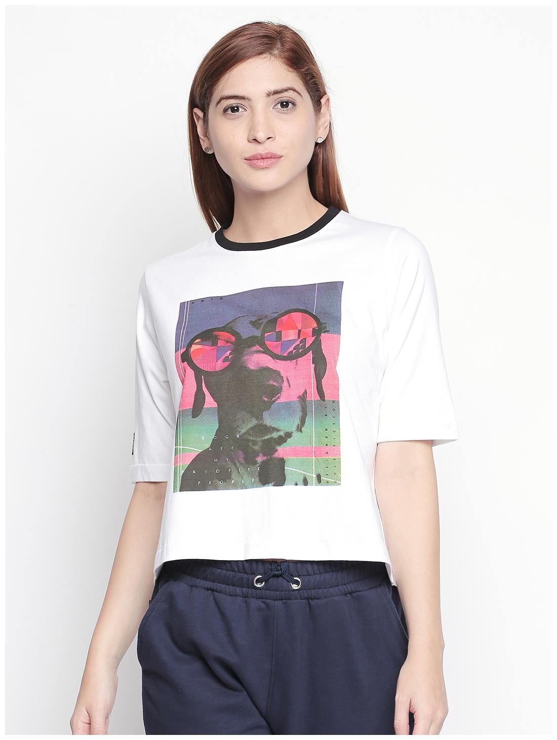 

Cult Fiction Women White Regular fit Round neck Cotton T shirt