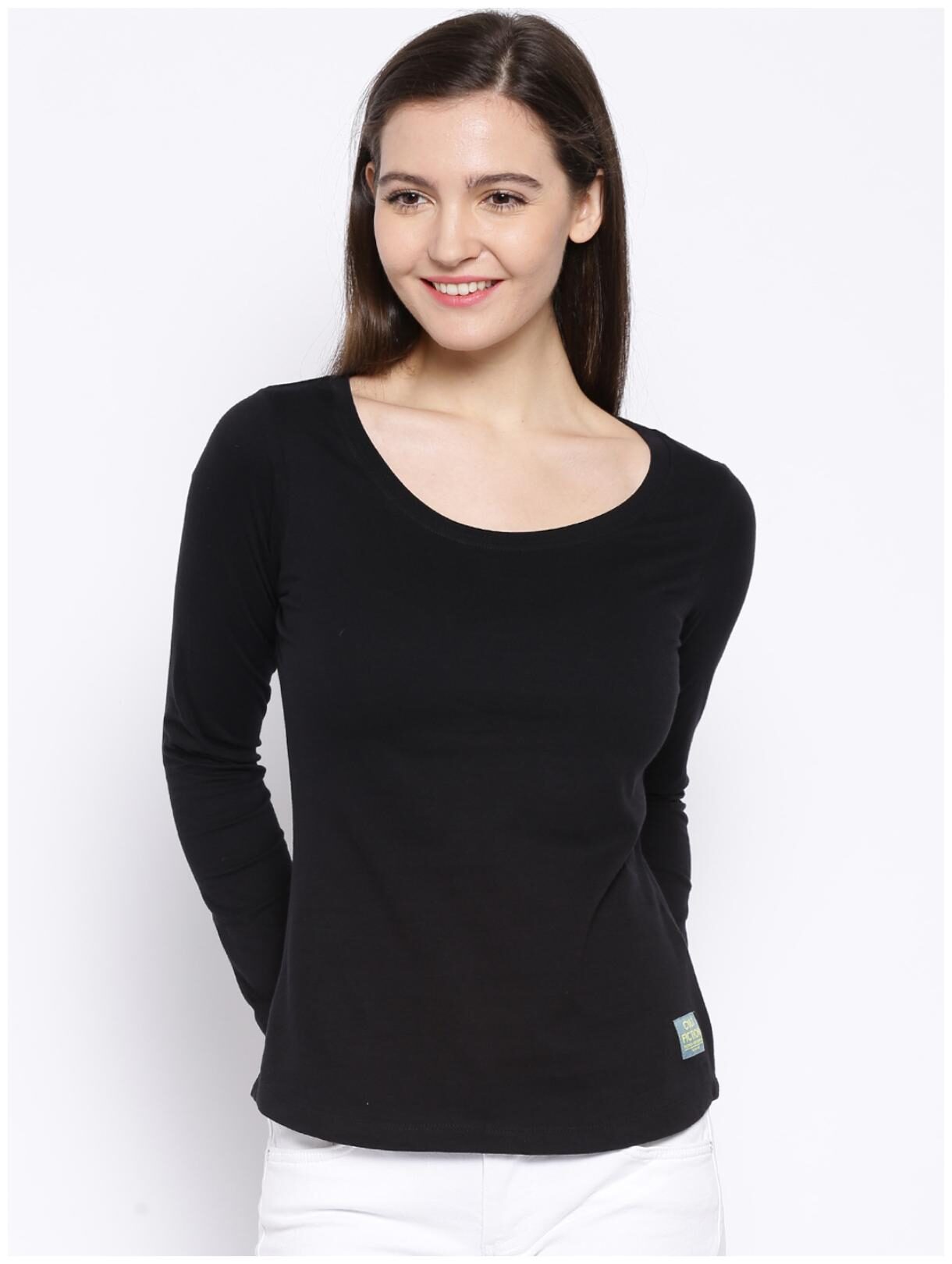 

Cult Fiction Women Black Regular fit Round neck Cotton T shirt