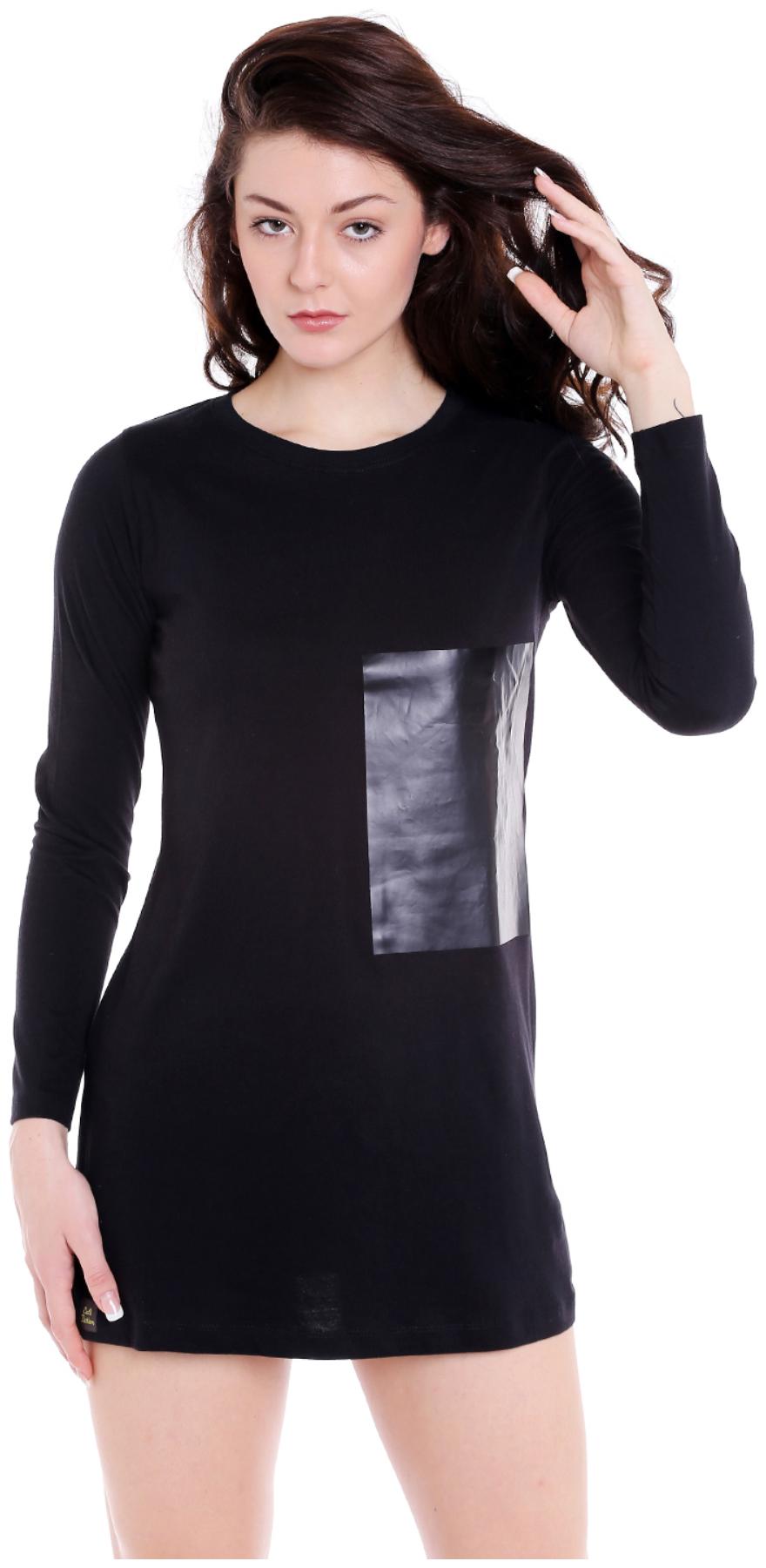 

Cult Fiction Black Solid Sheath dress