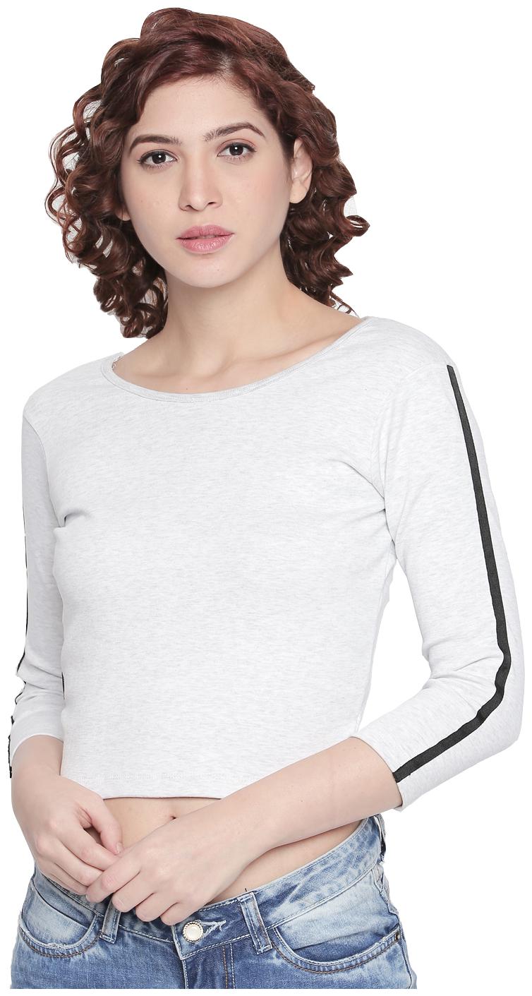 

Cult Fiction Women White Slim fit Round neck Blended T shirt