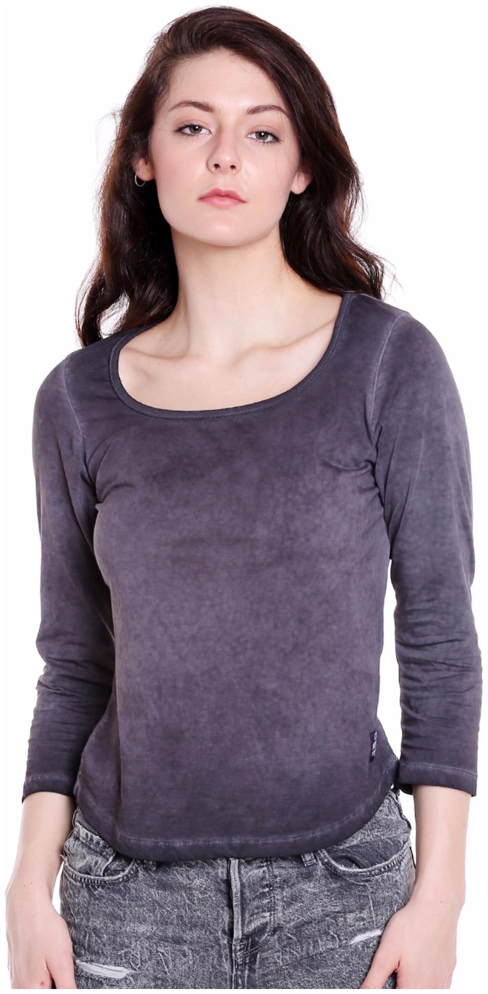 

Cult Fiction Women Grey Regular fit U neck Cotton T shirt