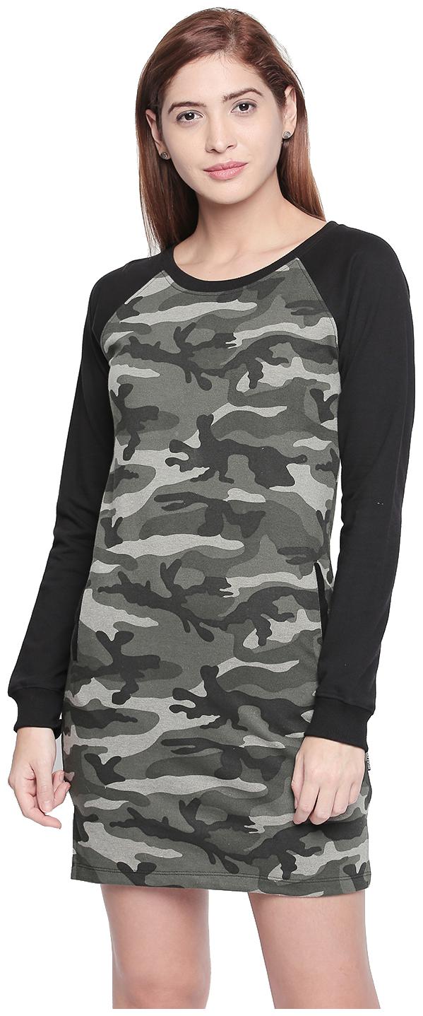 

Cult Fiction Green Camouflage Sheath dress