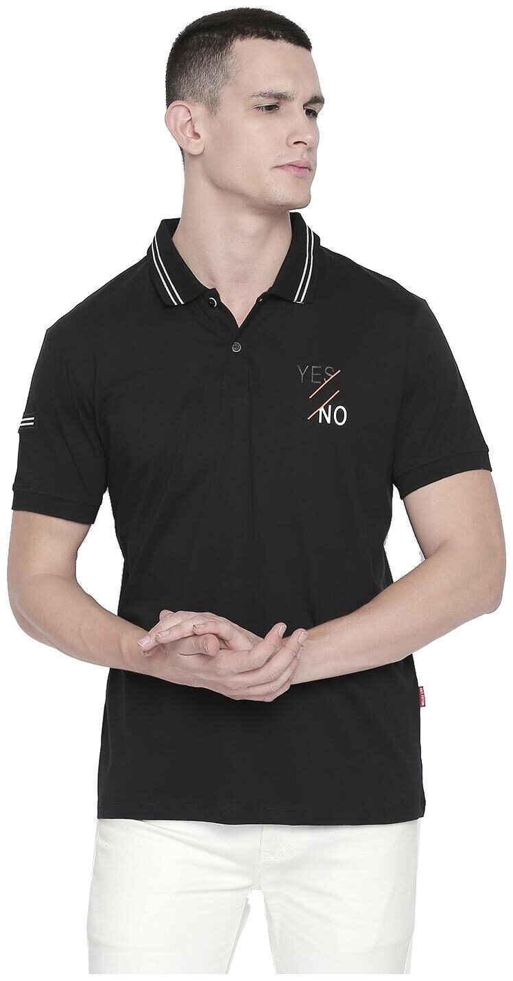 

Cult Fiction Men Black Regular fit Cotton Polo collar T-Shirt - Pack Of 1