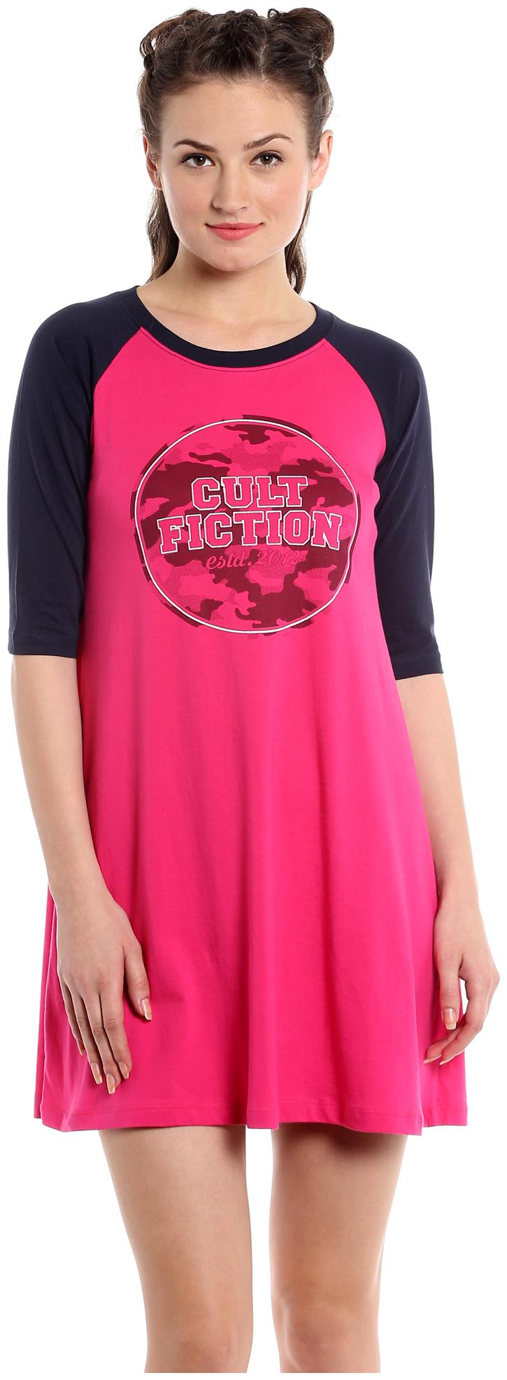 

Cult Fiction Pink Graphic A-line dress