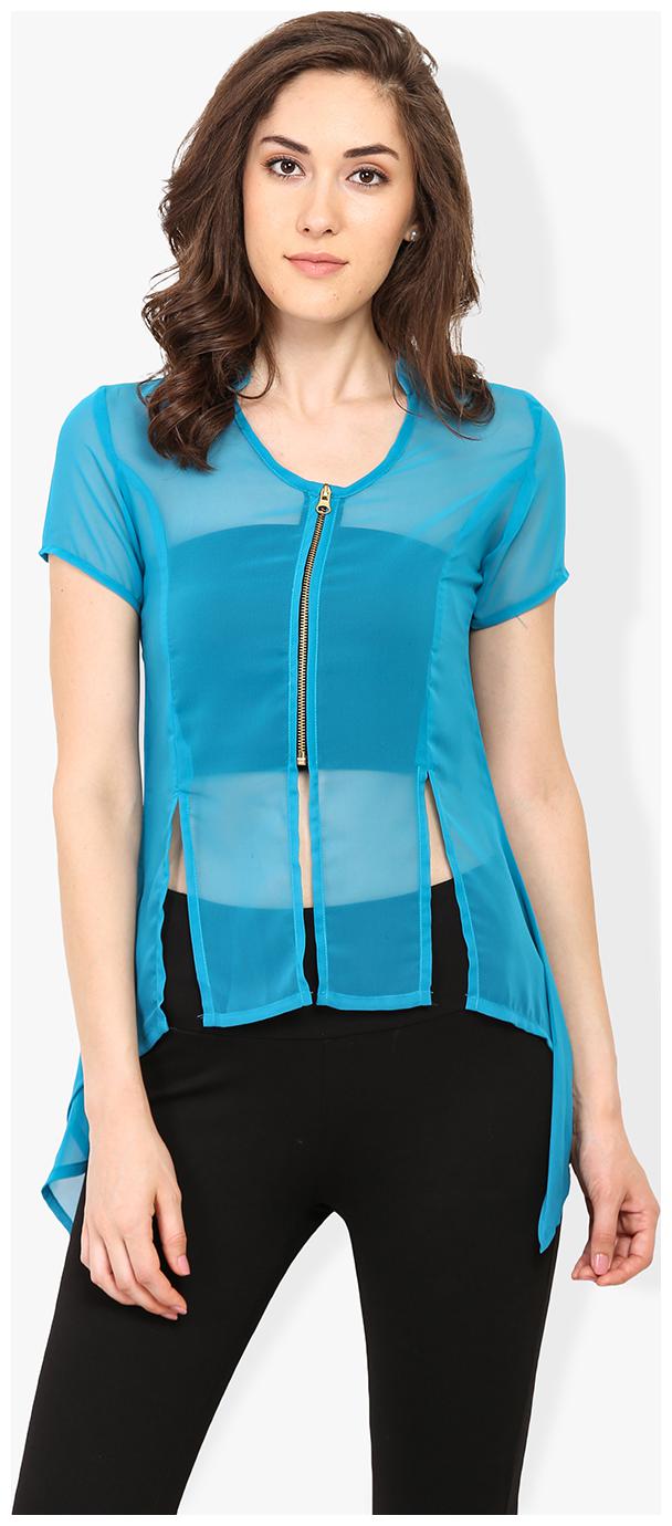 

Trend Arrest Women Solid A-line top - Blue