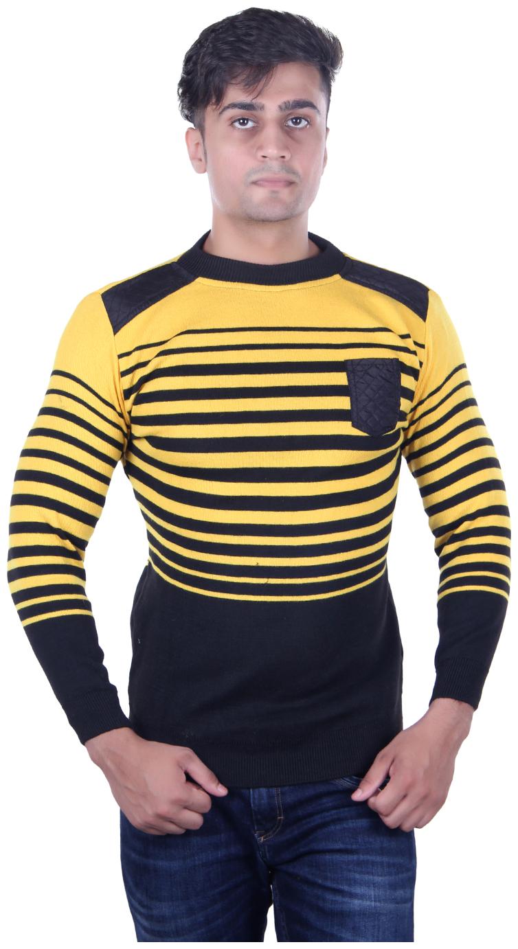 

Oh Yes Striped Round Neck Casual Men s Black Grey Sweater