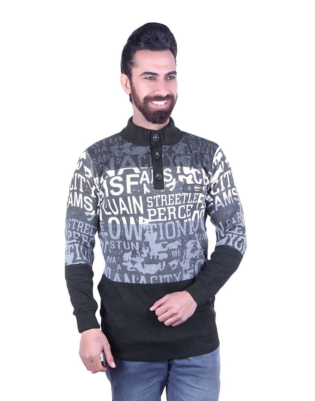 

Oh Yes Striped V-neck Casual Men s Multicolor Sweater