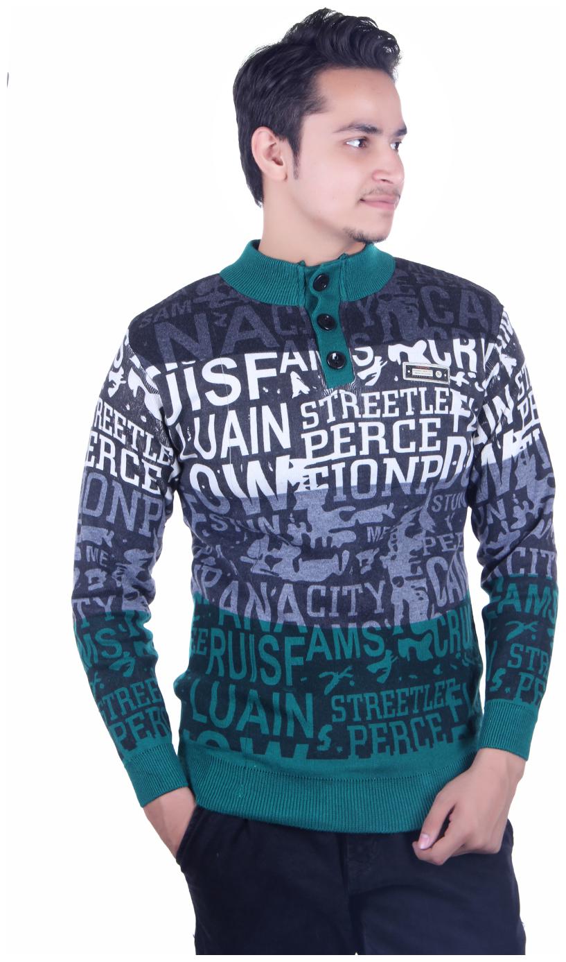 

Oh Yes Striped Round Neck Casual Men s Green Black Sweater