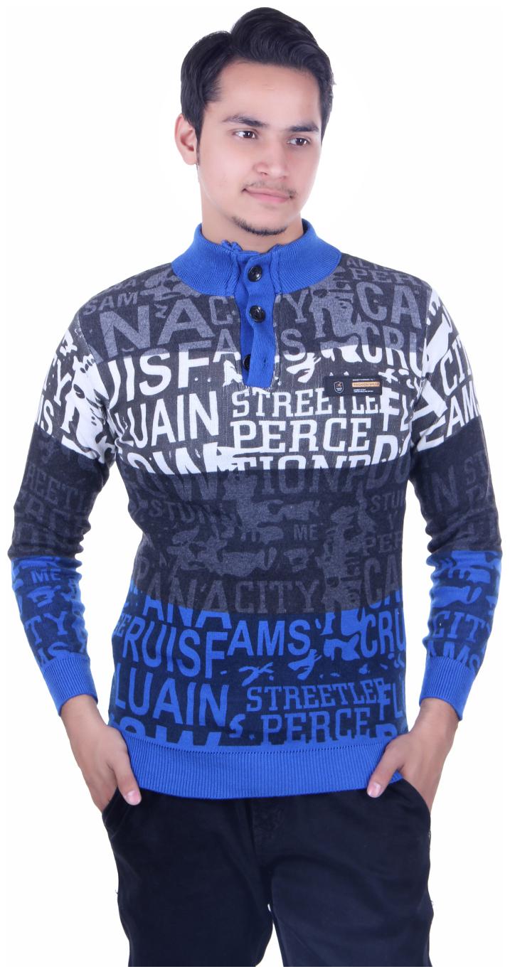 

Oh Yes Striped Round Neck Casual Men s Blue Black Sweater
