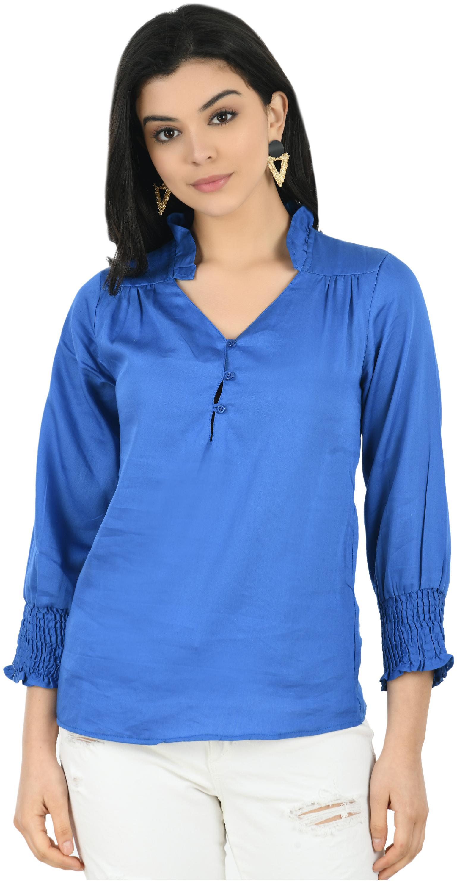 

Cwtch Women Solid Regular top - Blue