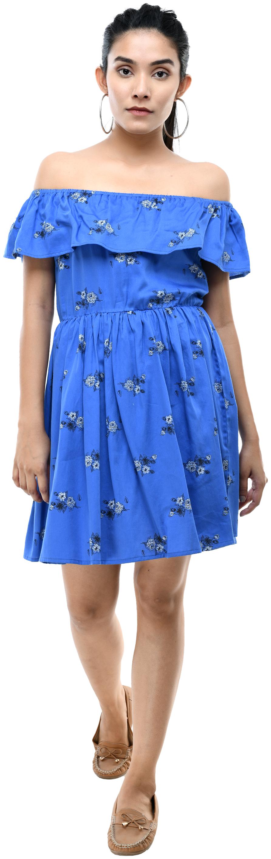 

Cwtch Blue Floral Flared dress