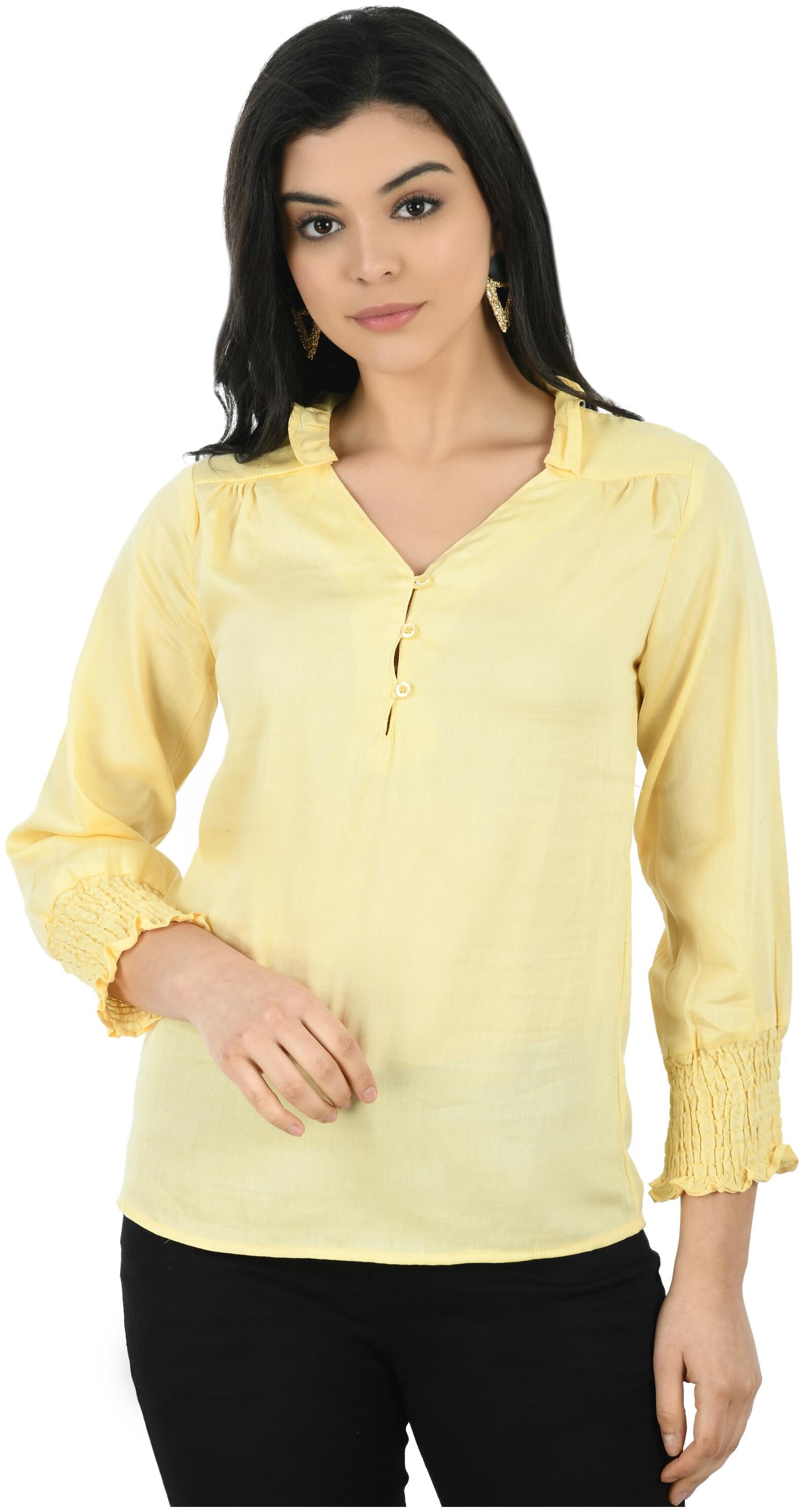 

Cwtch Women Solid Regular top - Yellow