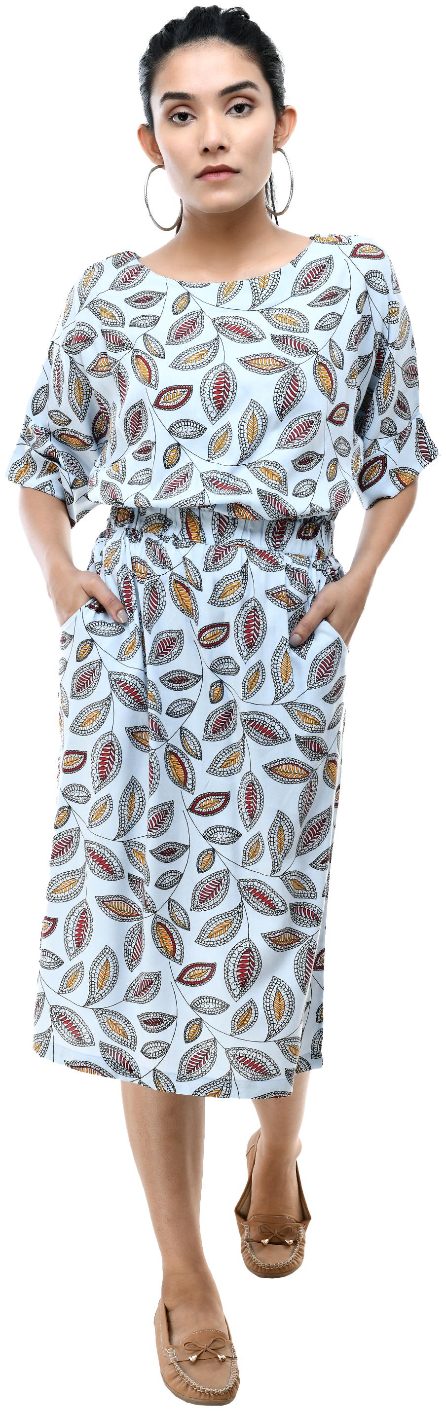 

Cwtch Blue Printed Empire dress