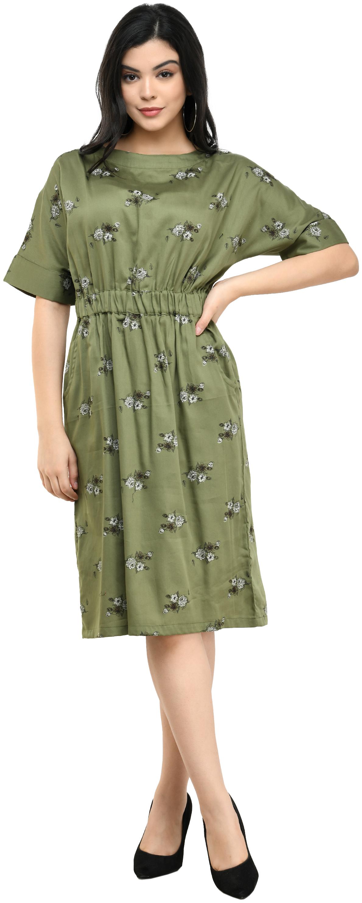 

Cwtch Green Floral Empire dress
