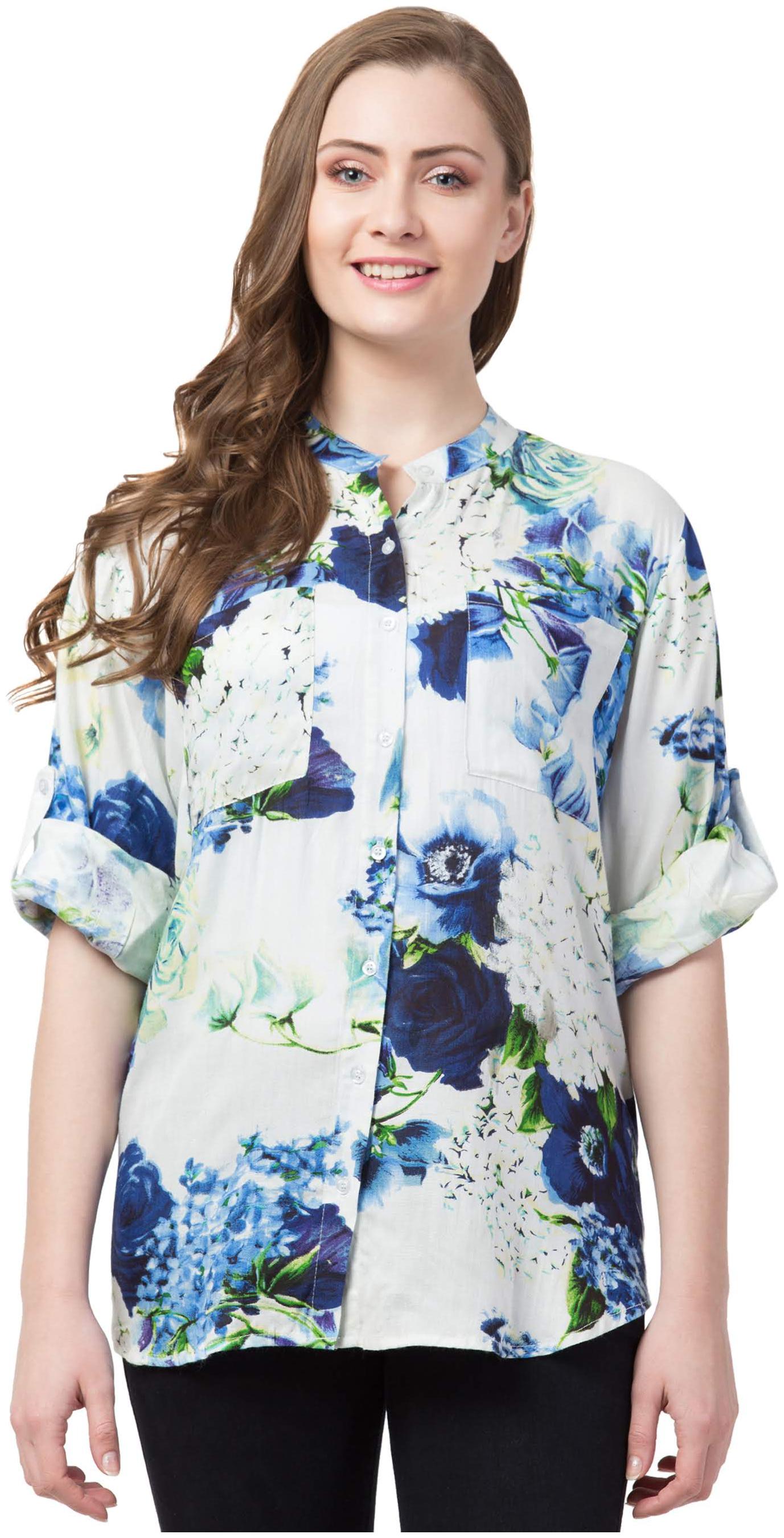 

Cwtch Women White Floral Regular Fit Shirt