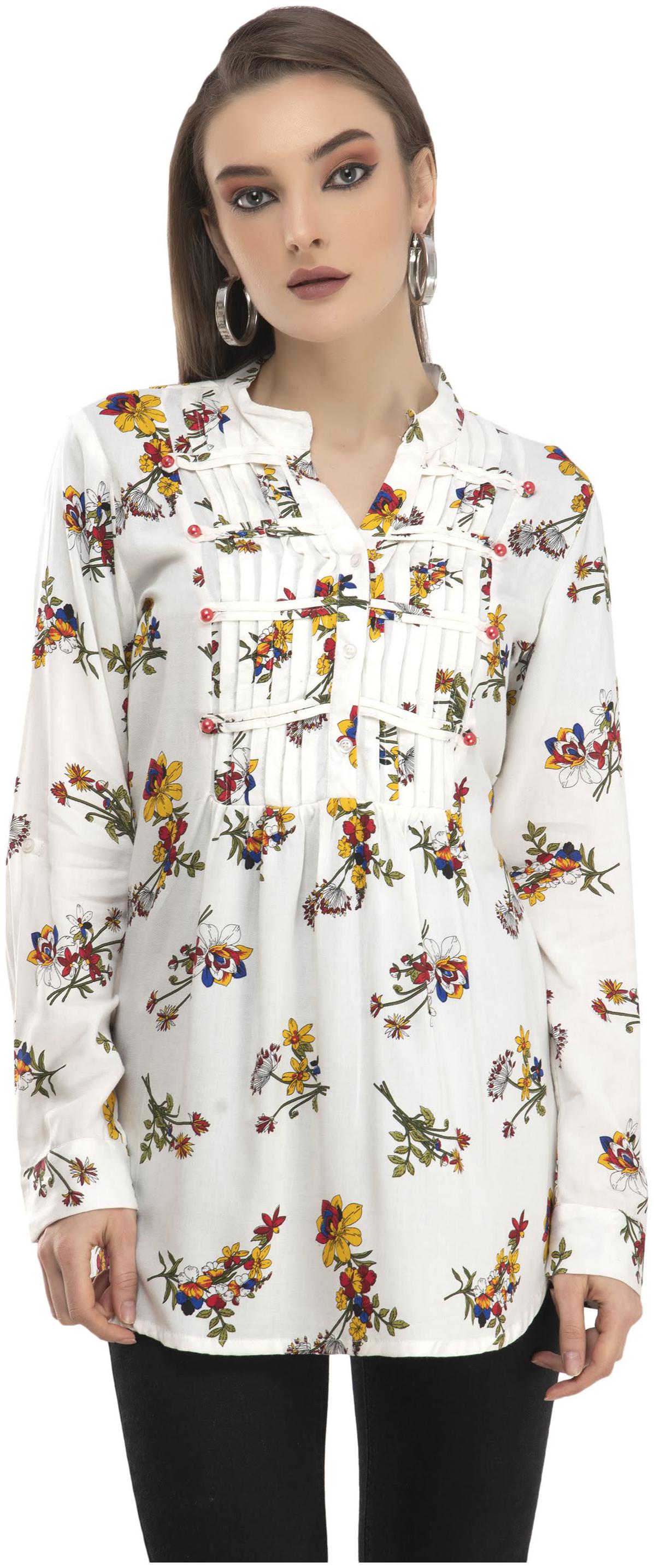 

Cwtch Women Floral Regular tunic - White