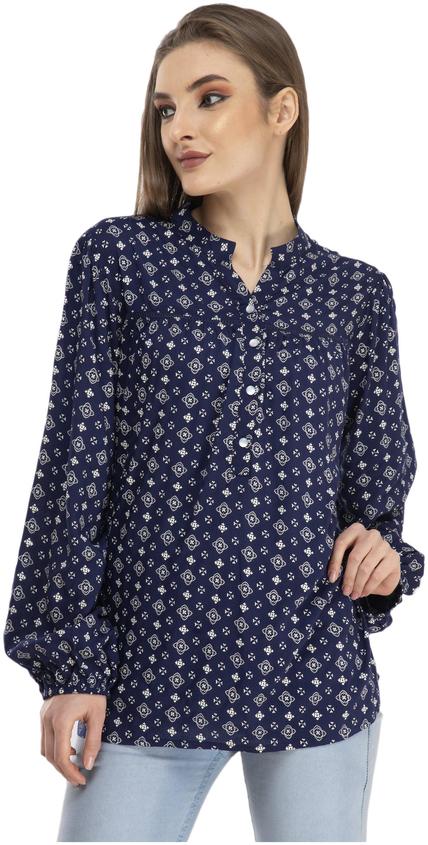 

Cwtch Women Viscose Rayon Long Sleeves Regular Top (Navy Blue)