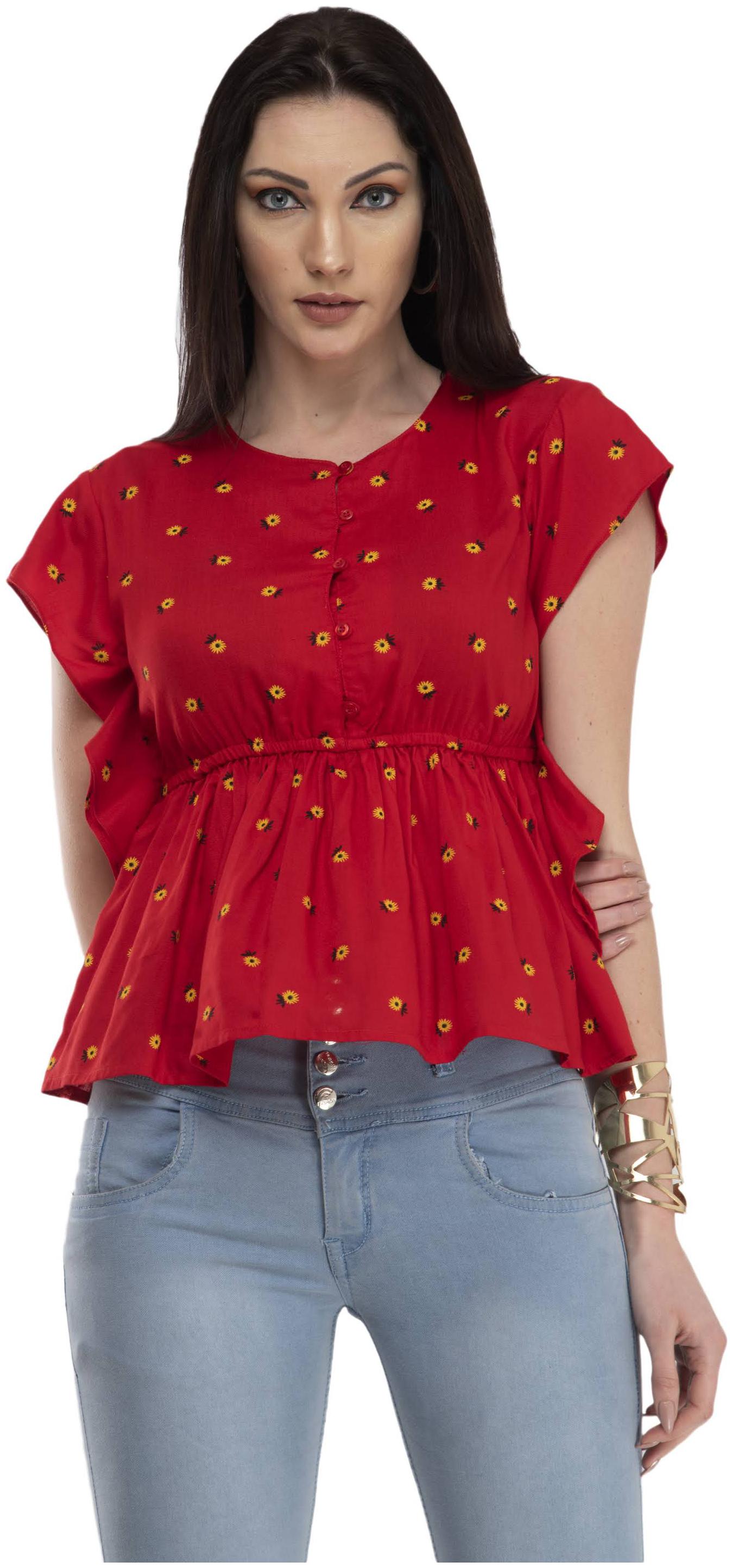 

Cwtch Women Viscose Rayon Floral Red Empire