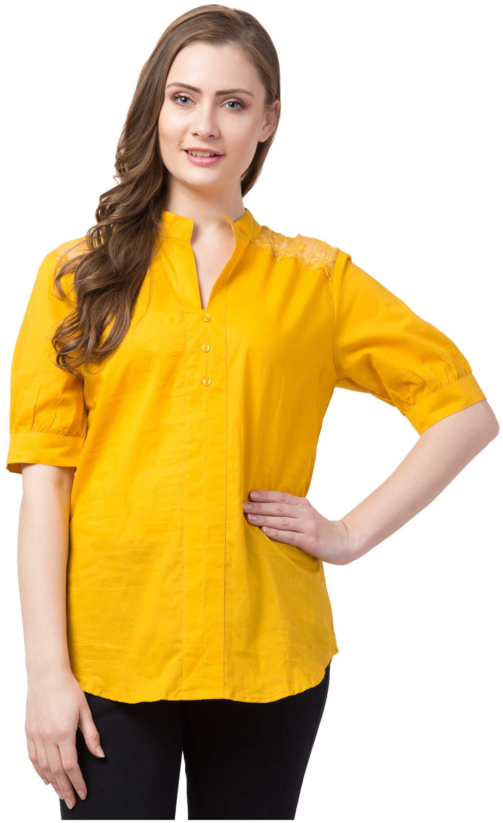 

Cwtch Women Solid Regular tunic - Yellow