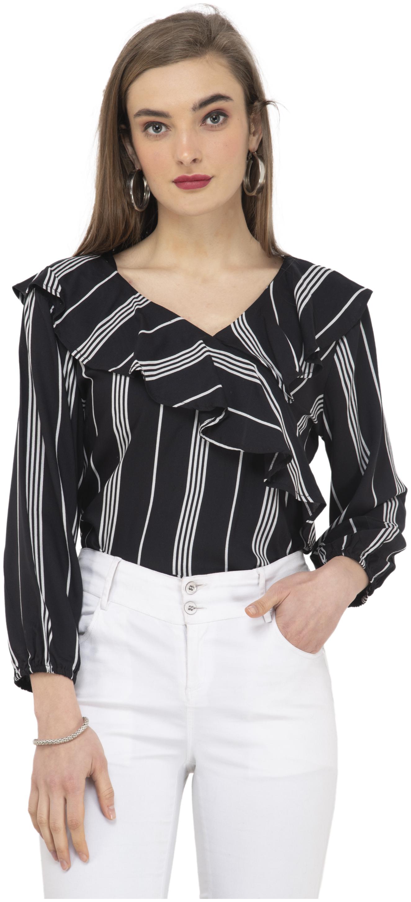 

Cwtch Women Striped Regular top - Black