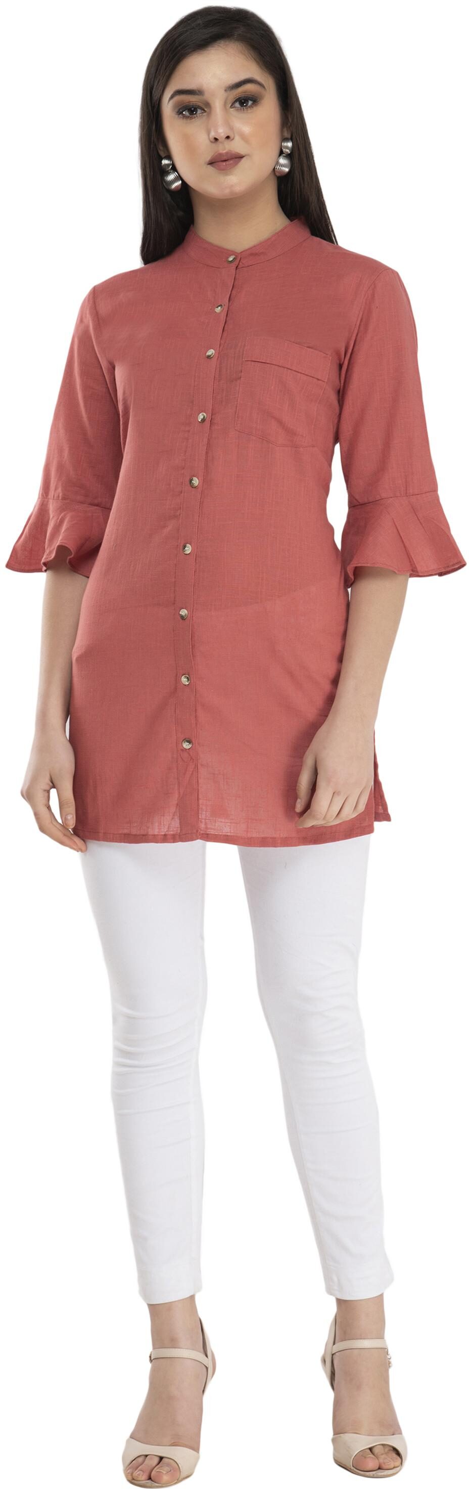 

Cwtch Women Red Solid Regular Fit Shirt