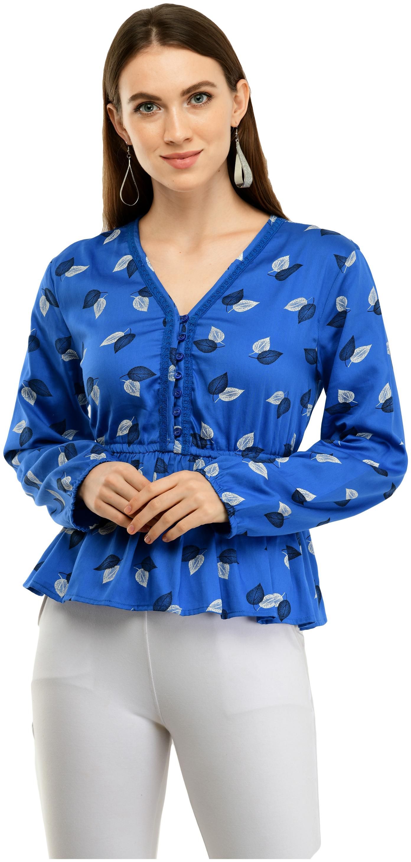 

Cwtch Women Cotton Floral Blue Empire