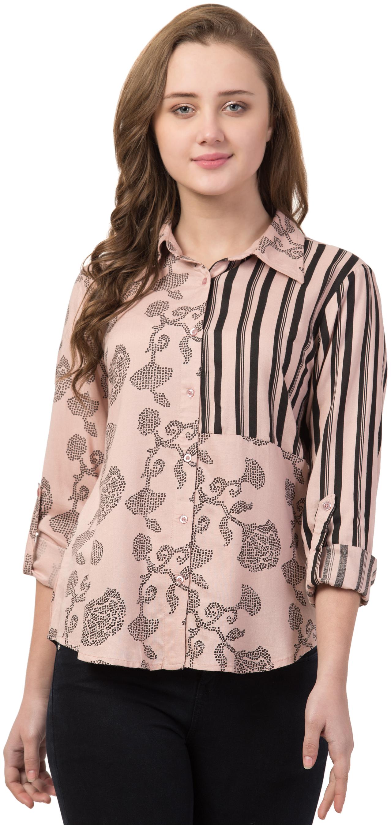 

Cwtch Women Pink Striped Regular Fit Shirt