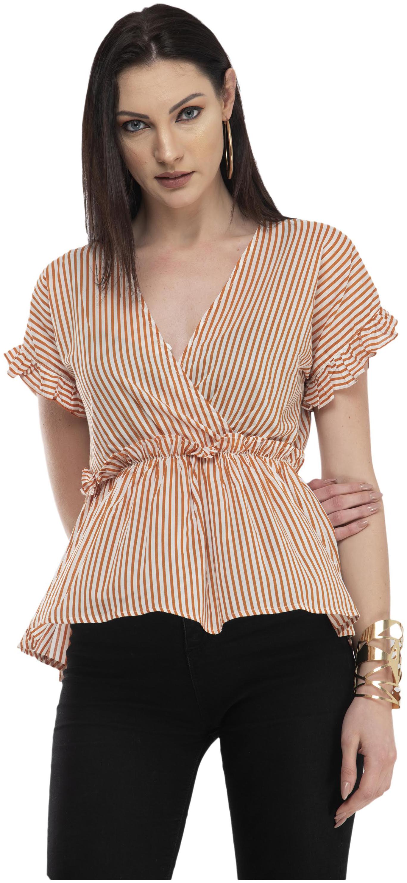 

Cwtch Women Striped Regular top - Orange