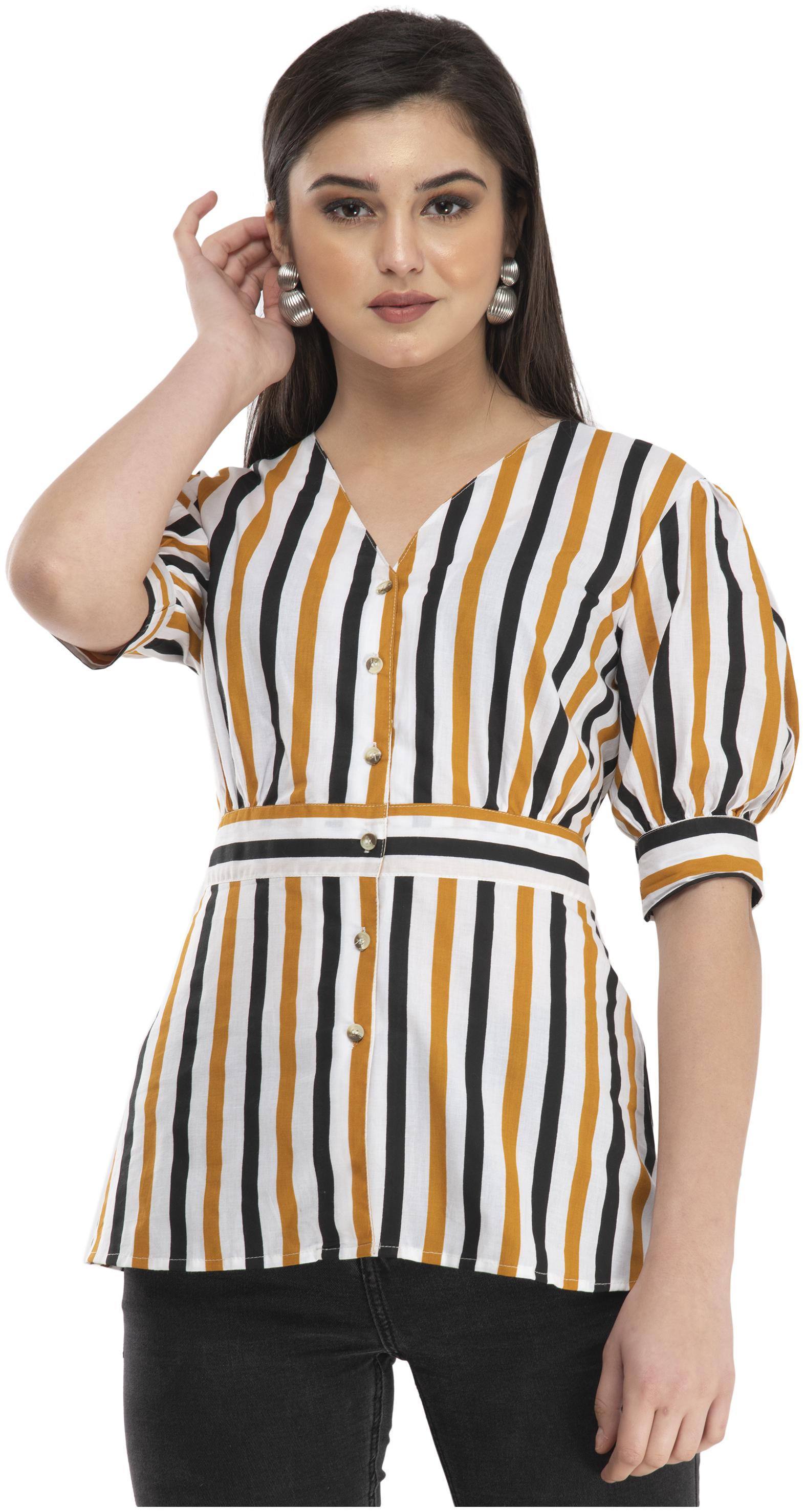 

Cwtch Women Multi Striped Regular Fit Shirt