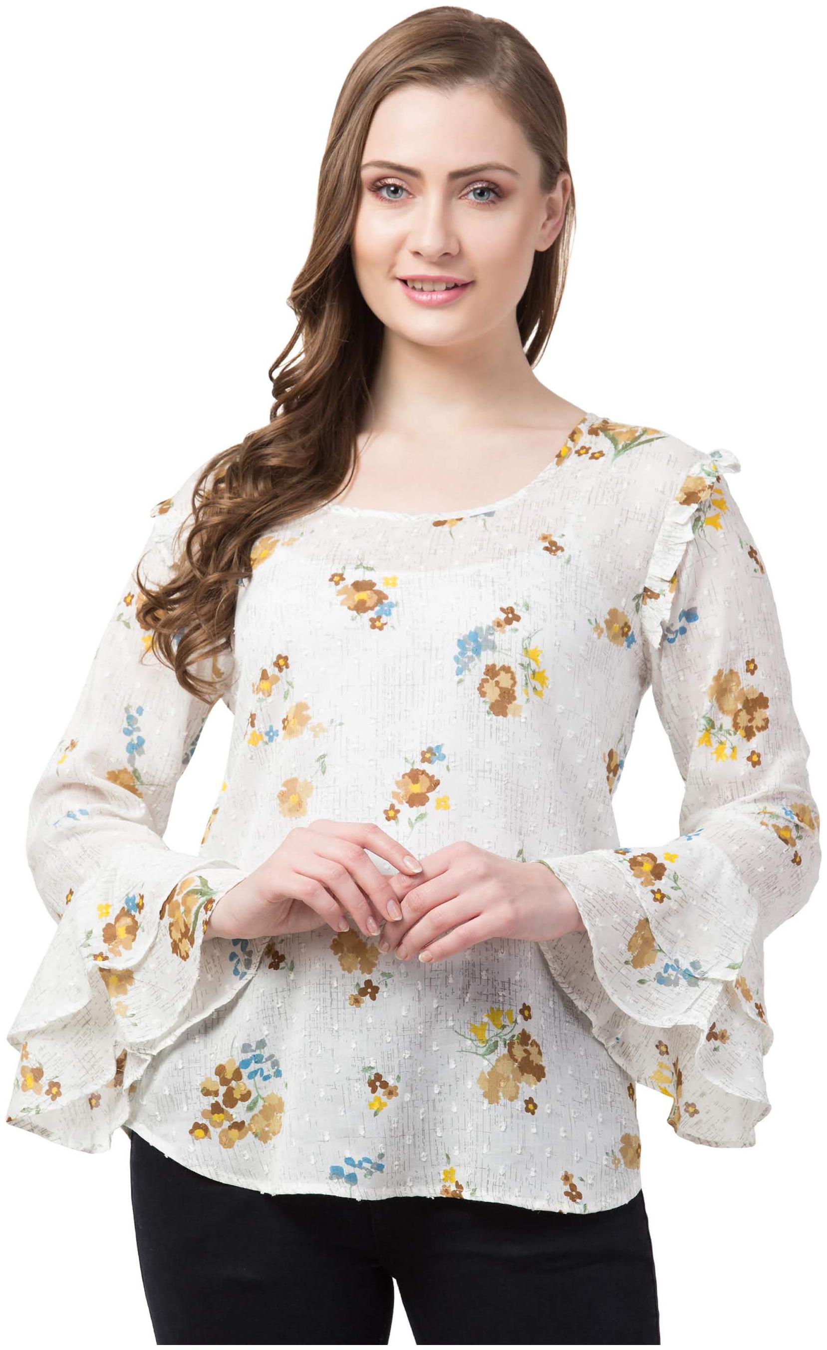 

Cwtch Women Floral Regular top - White