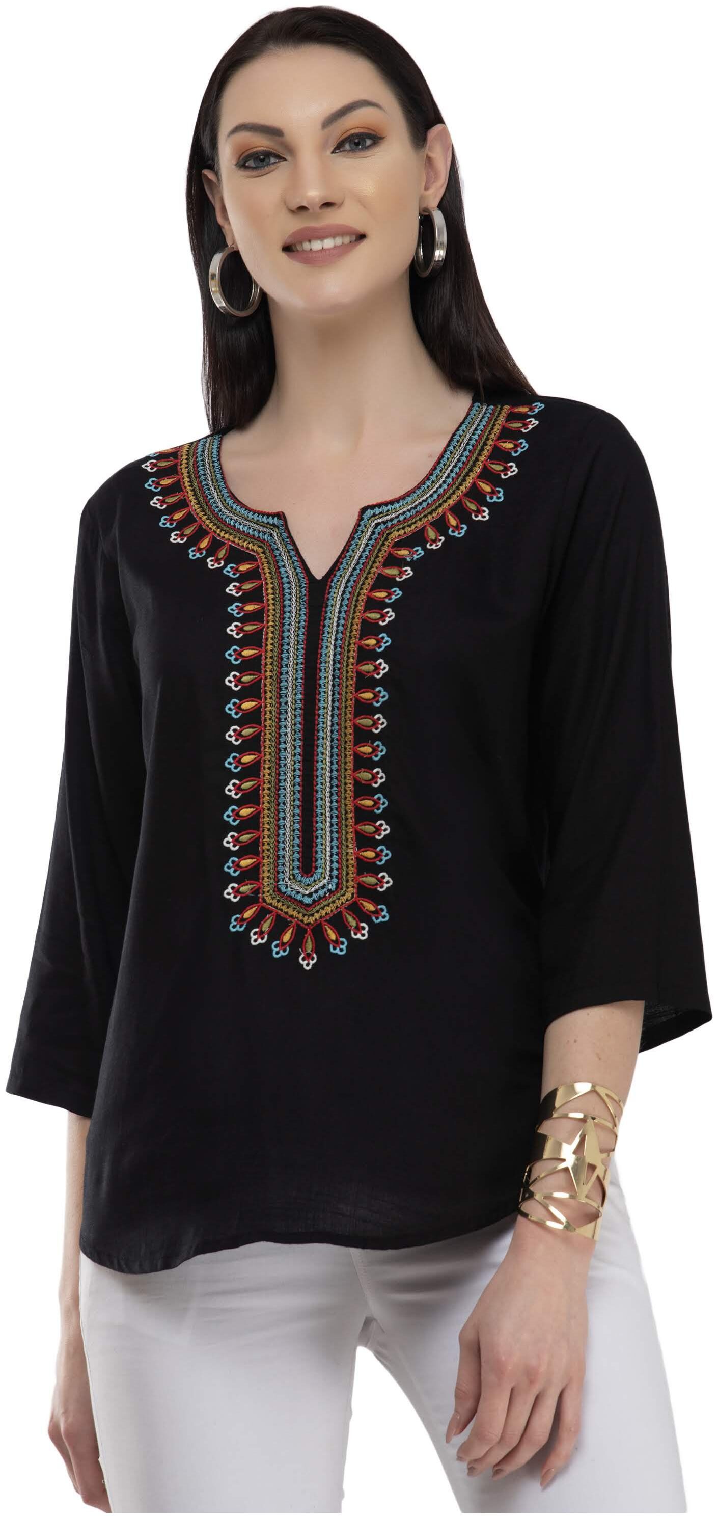 

Cwtch Women Embroidered Regular top - Black