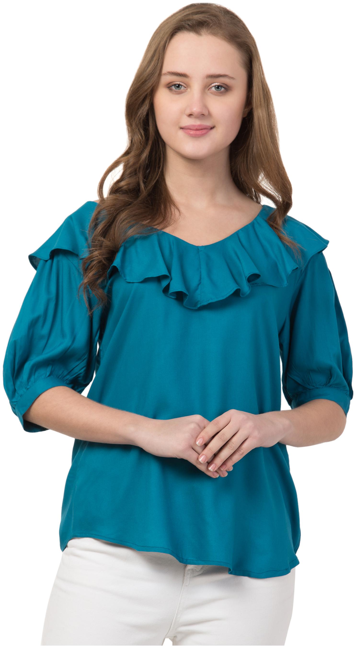 

Cwtch Women Solid Regular top - Blue