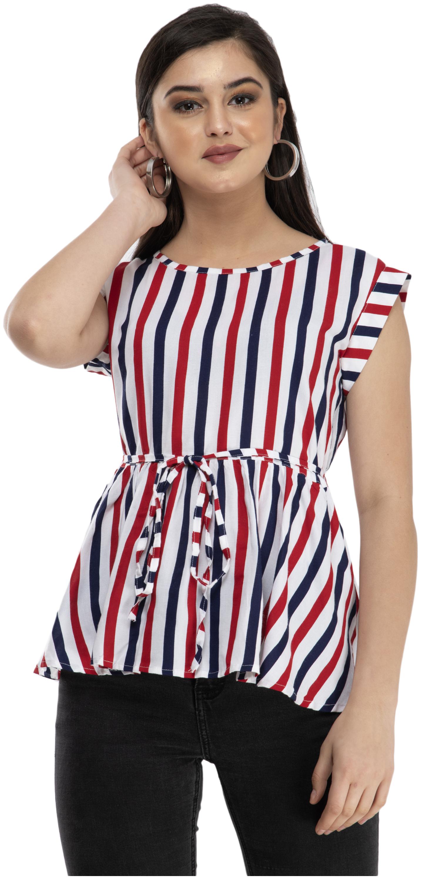 

Cwtch Women Cotton Striped Blue Empire