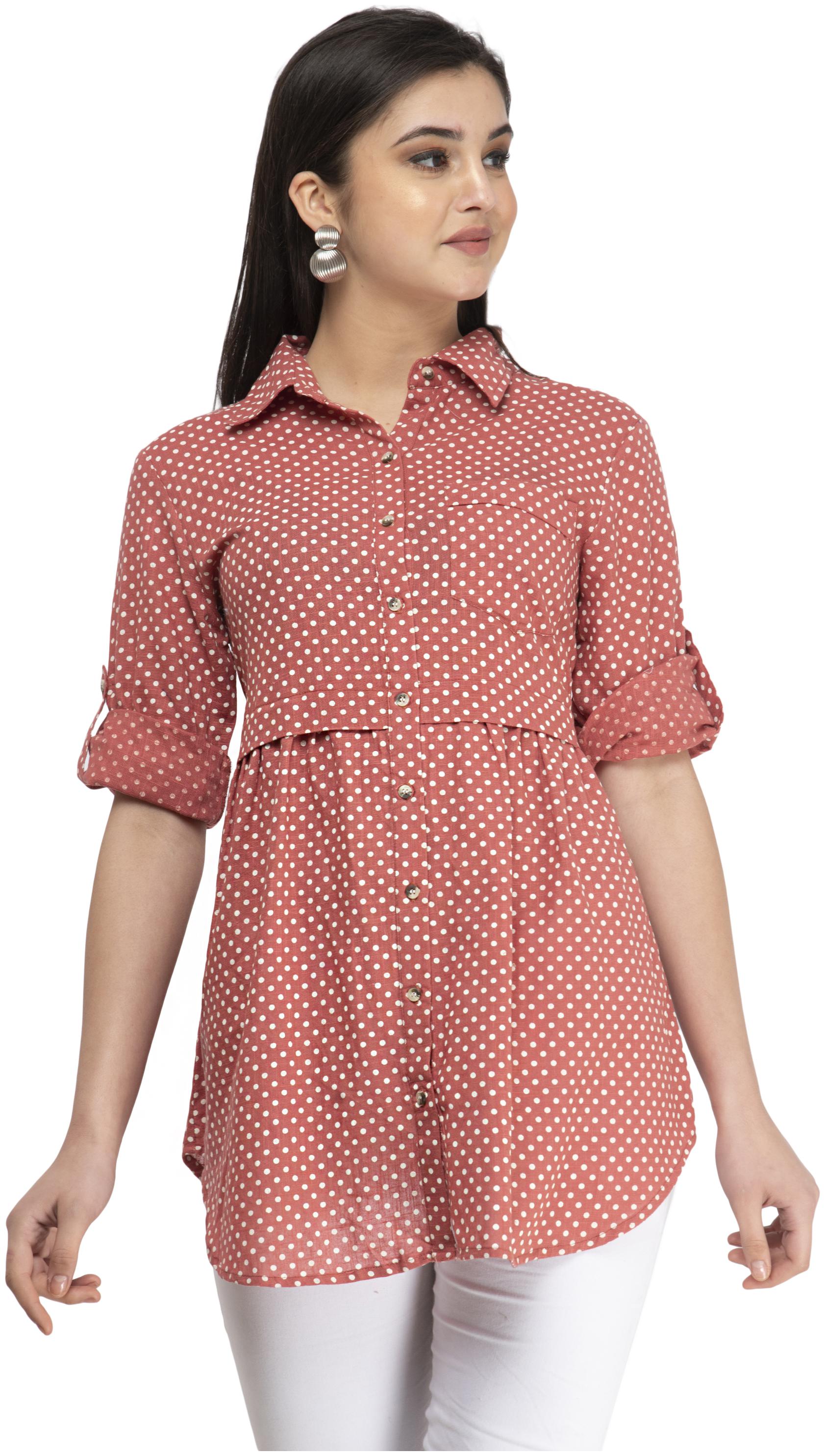 

Cwtch Red Polka dots Shirt dress