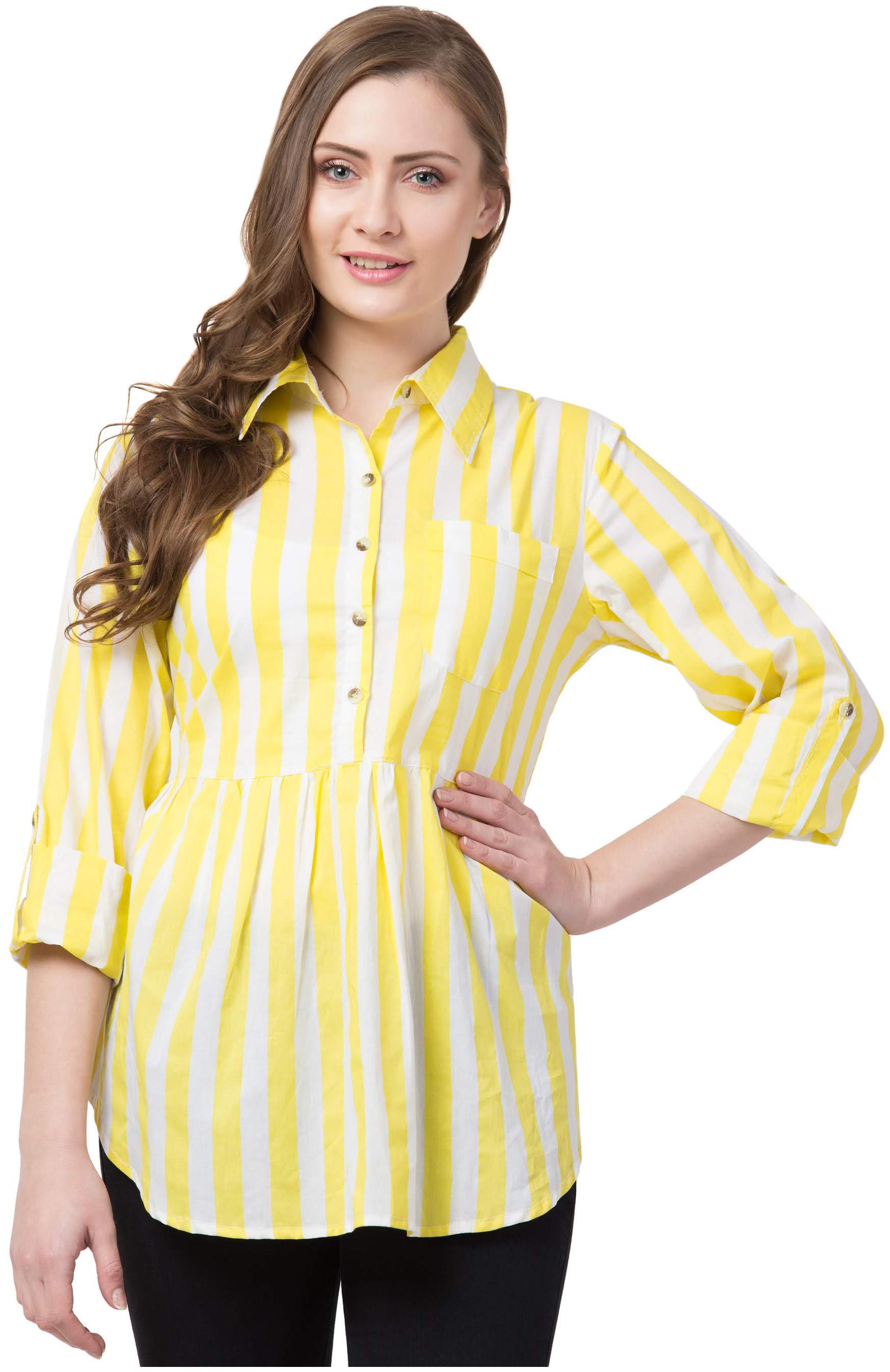 

Cwtch Women Striped Regular top - Yellow