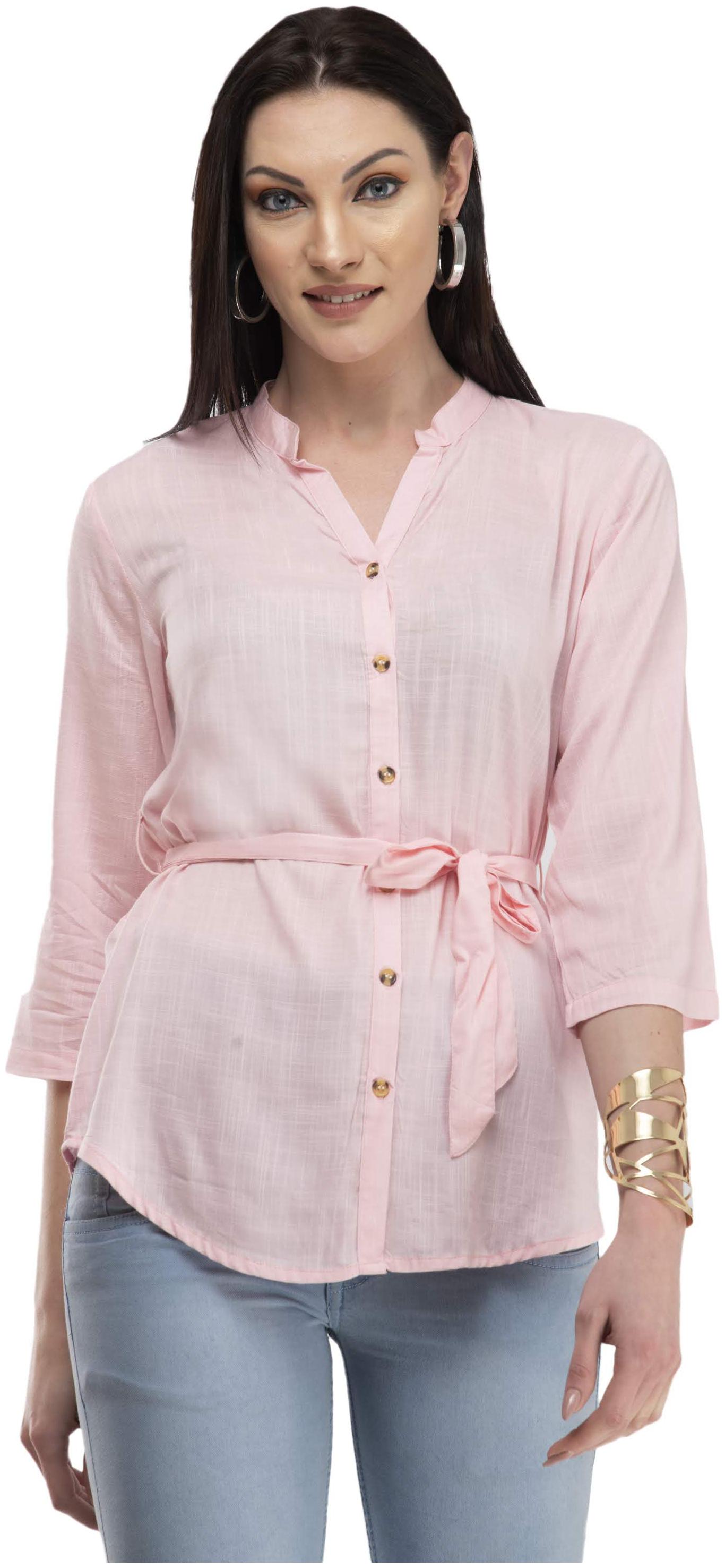 

Cwtch Women Pink Solid Regular Fit Shirt