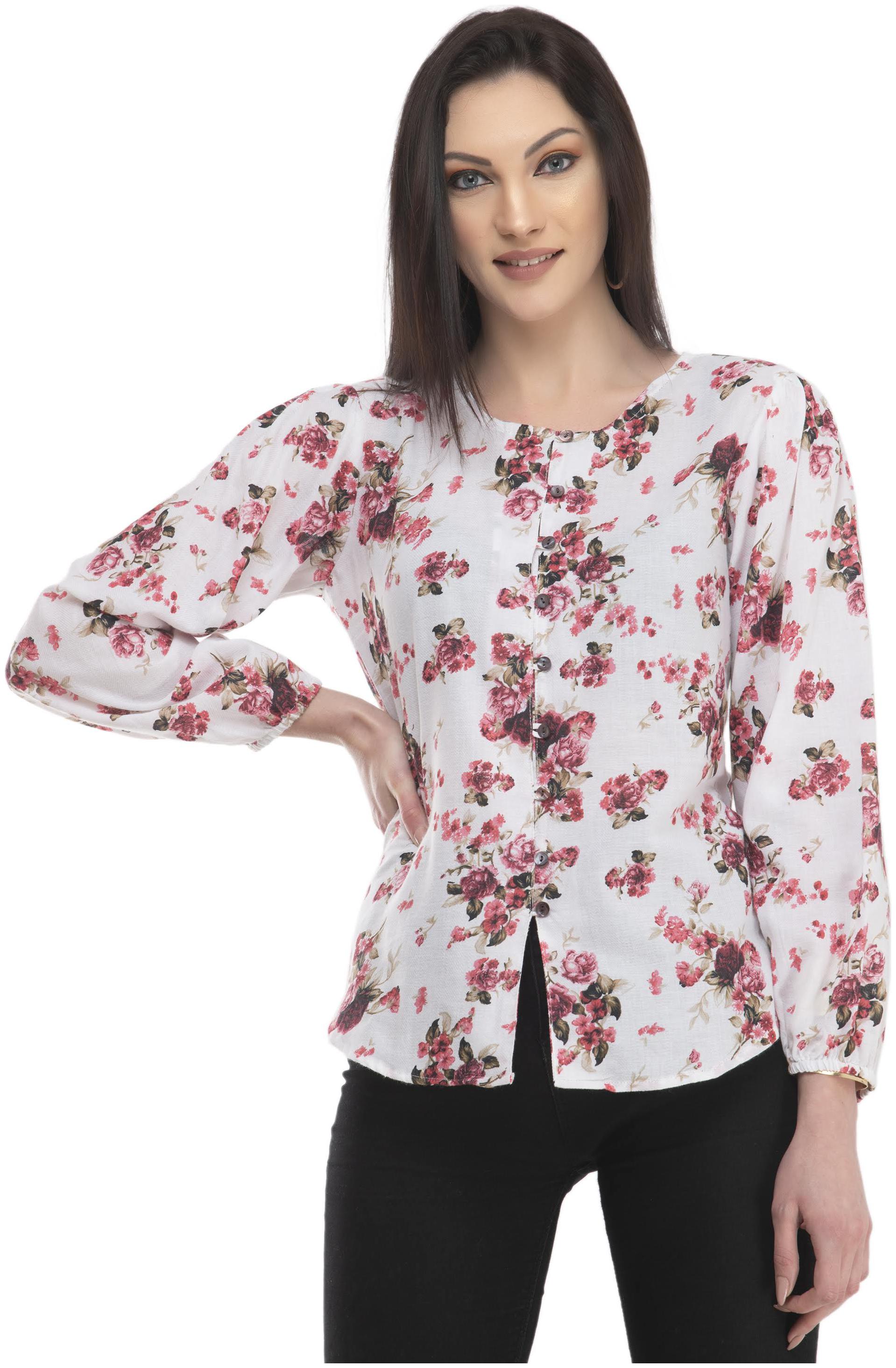 

Cwtch Women Floral Regular top - White