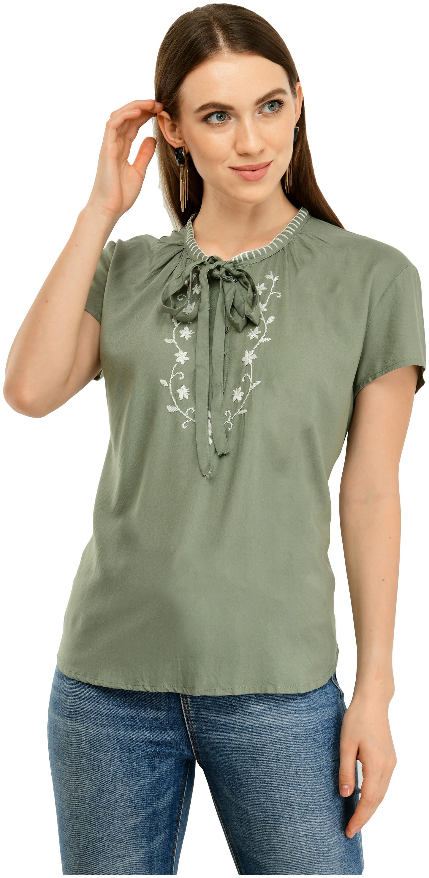 

Cwtch Women Embroidered Regular top - Green