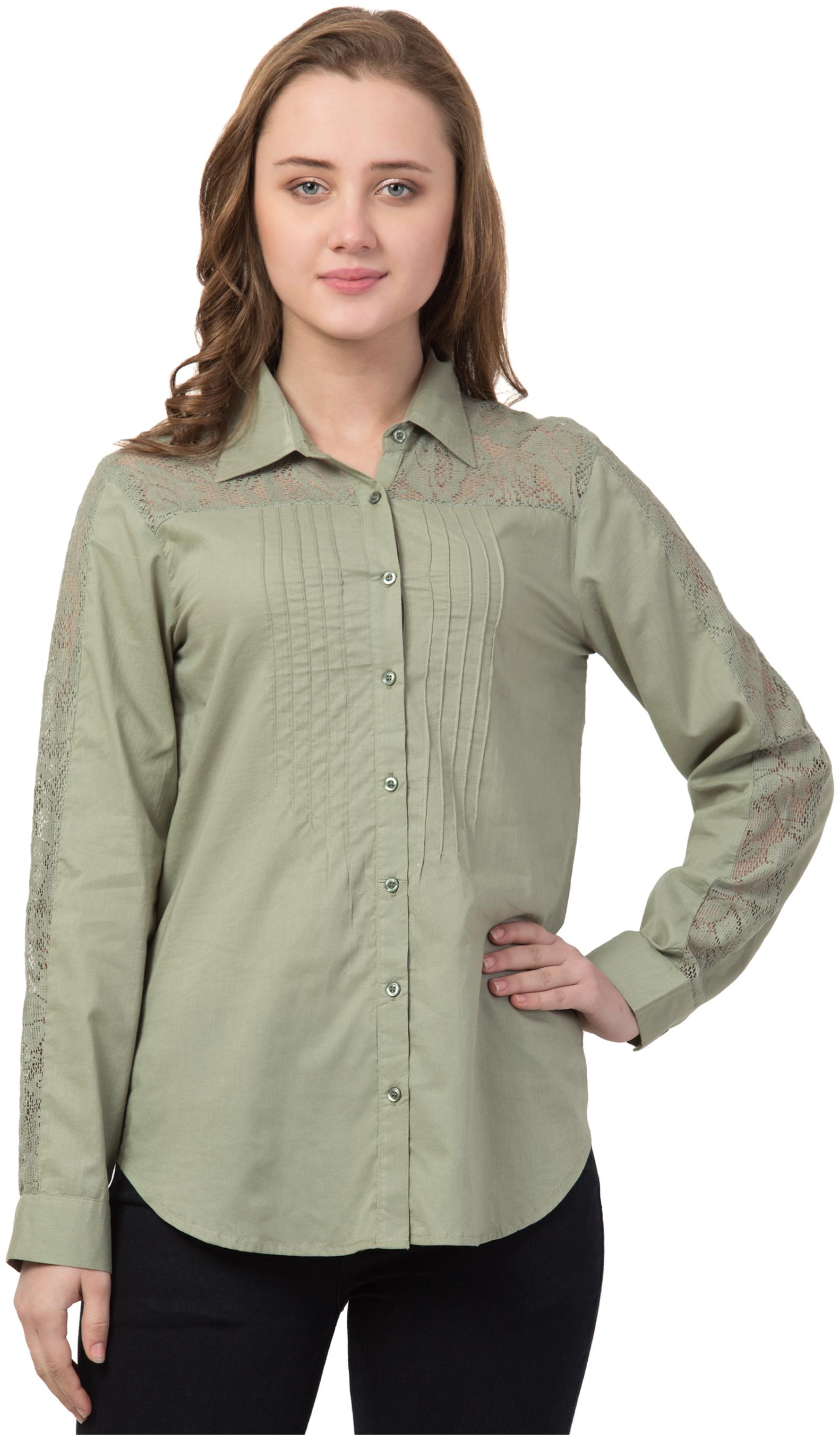 

Cwtch Women Green Solid Regular Fit Shirt