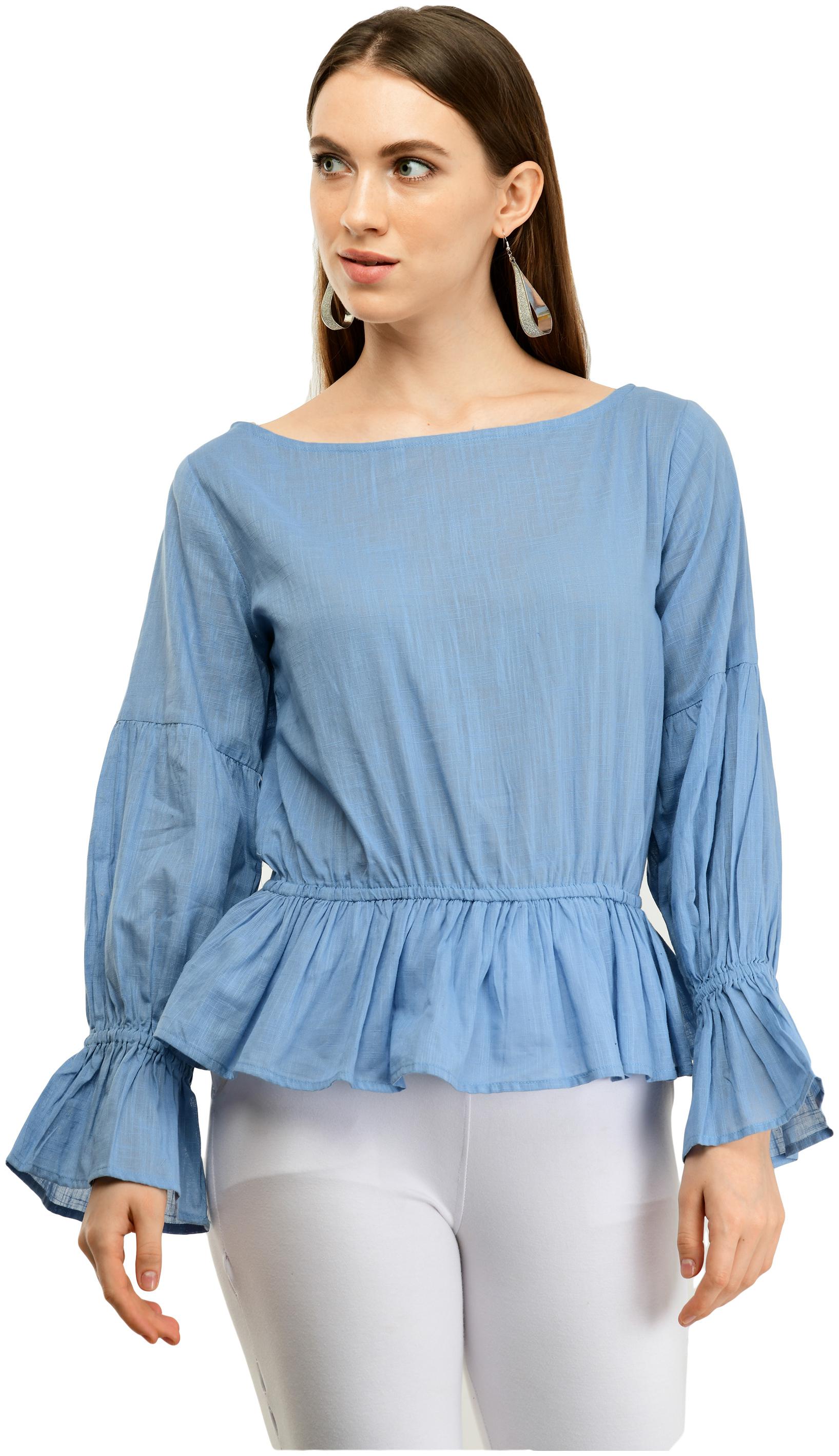 

Cwtch Women Solid Regular top - Blue