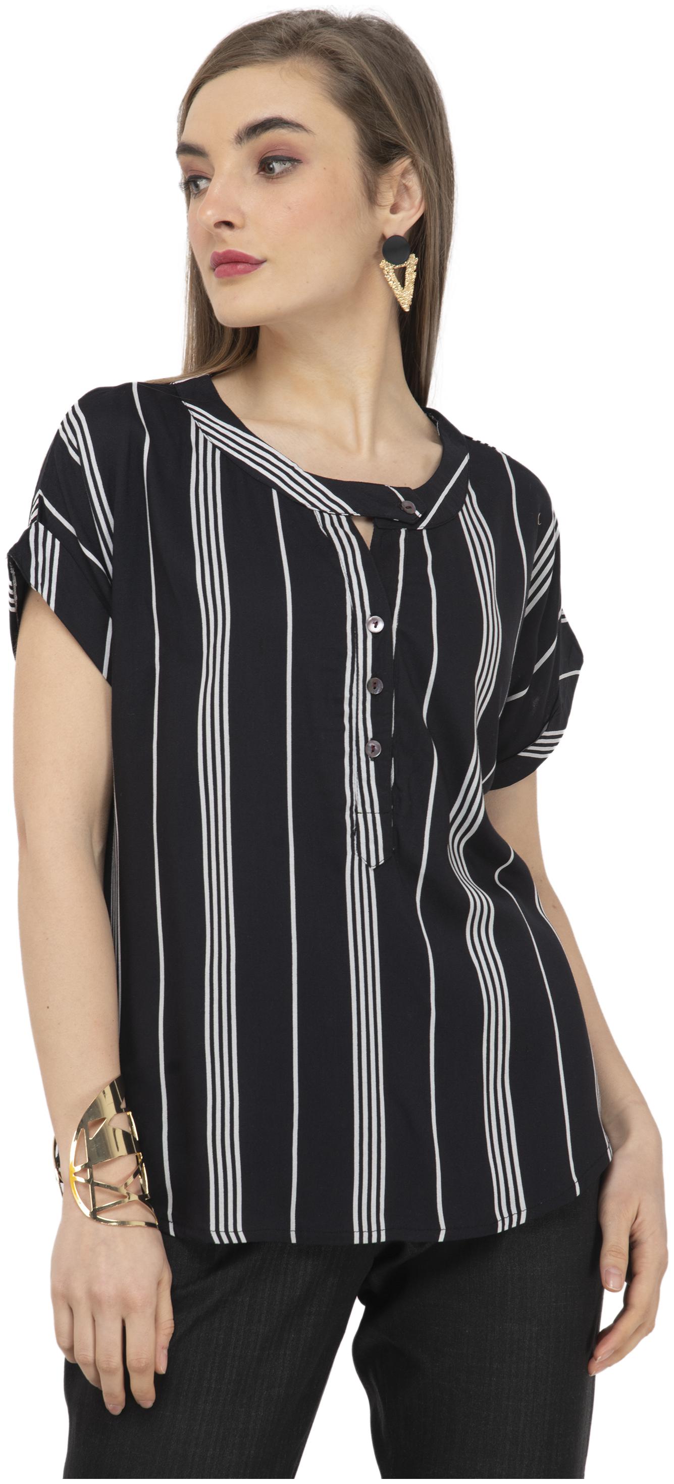 

Cwtch Women Striped Regular top - Black