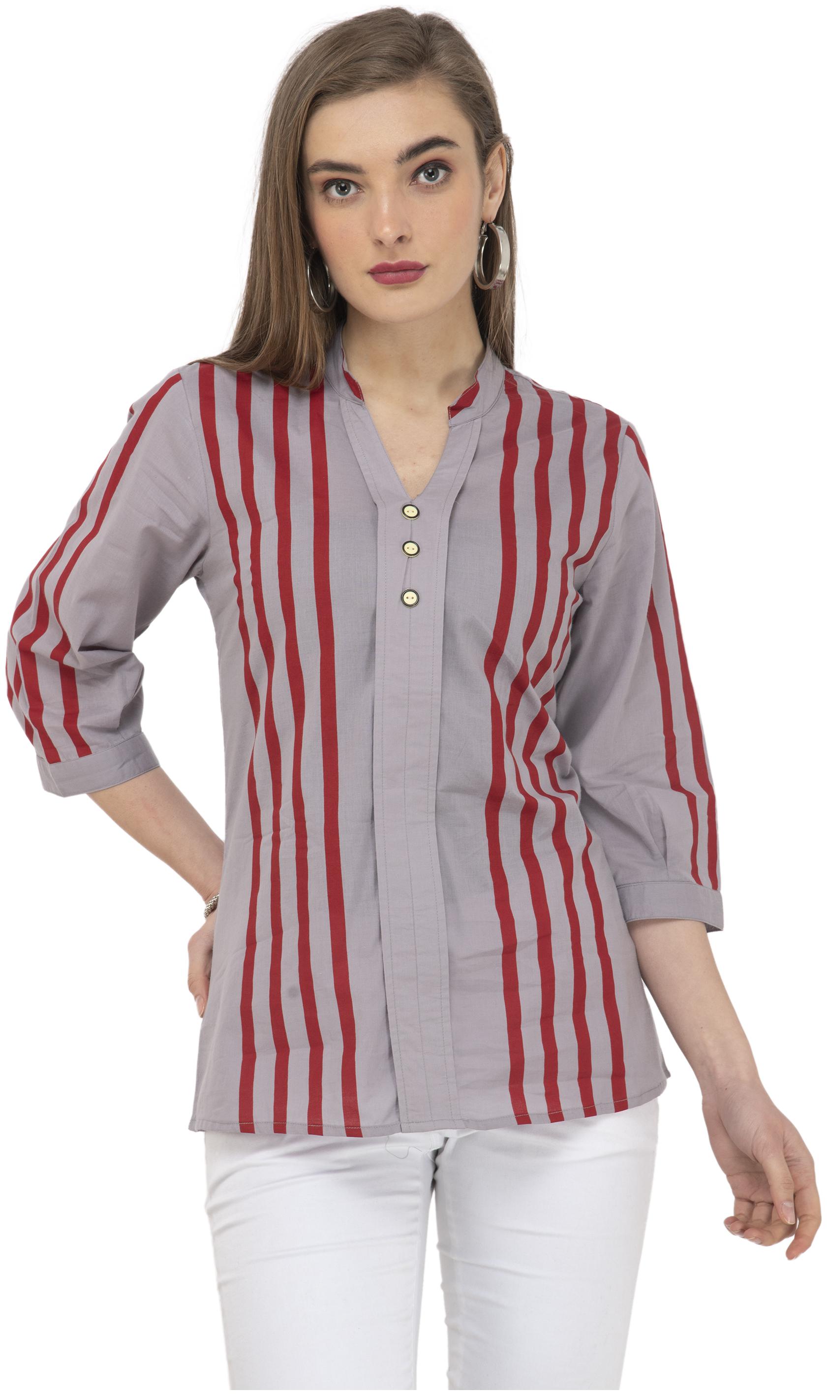 

Cwtch Women Striped Regular top - Grey