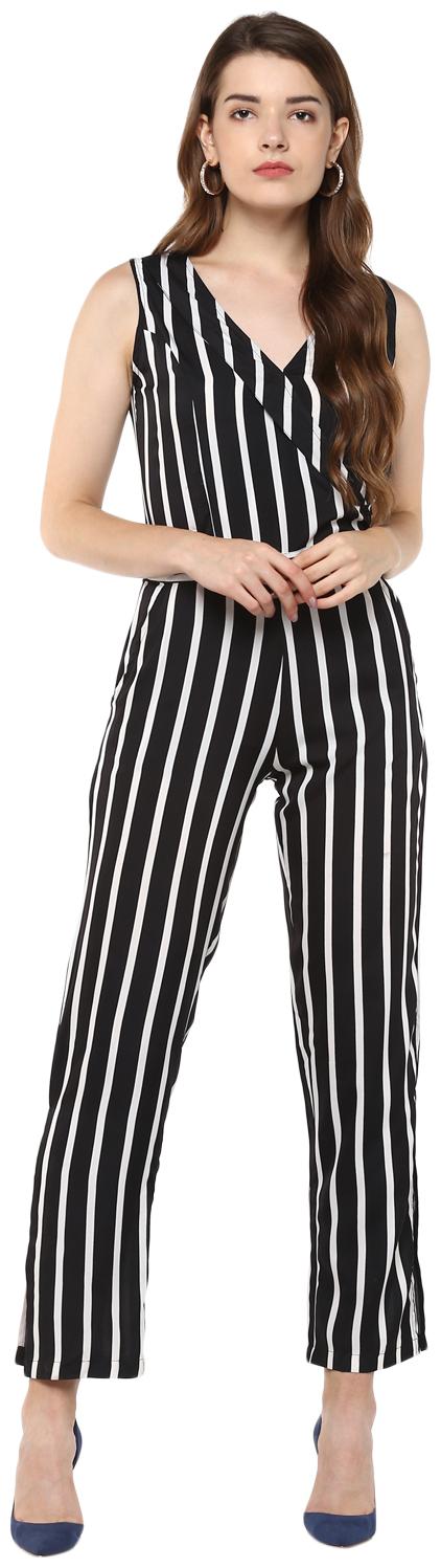 

D amor Striped Jumpsuit - Black