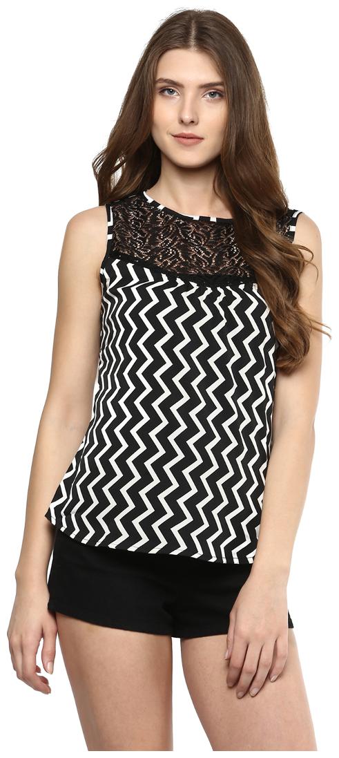 

D amor Women Solid A-line top - Black