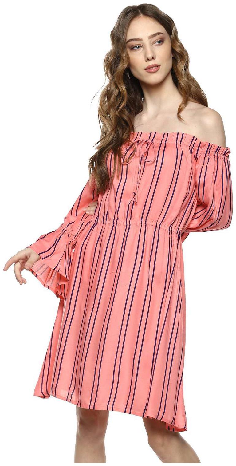 

D amor Pink Solid A-line dress