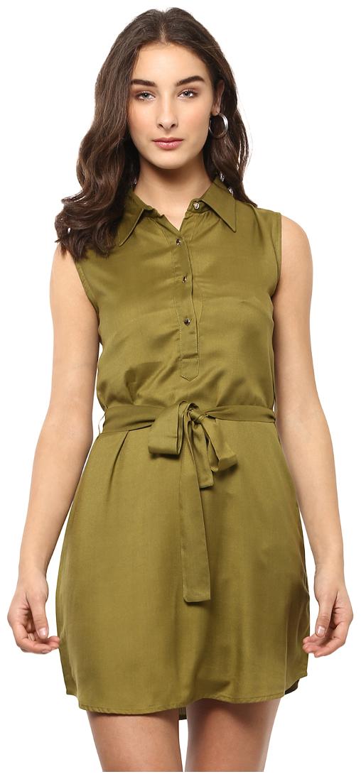 

D amor Green Floral A-line dress