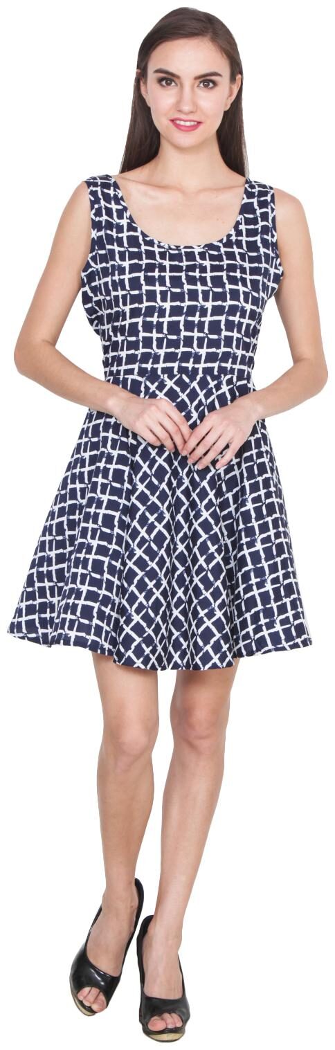 

D amor Blue Floral Fit flare dress