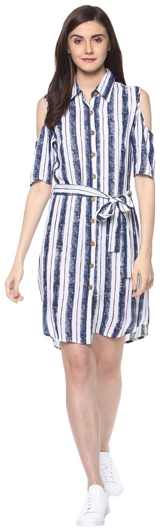 

D amor Blue Floral A-line dress